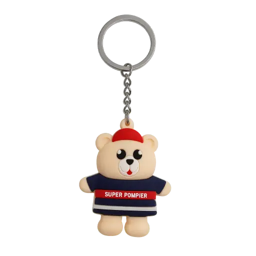[CLSUPPVC2D] Porte-clés Nounours SUPER POMPIER® 2D