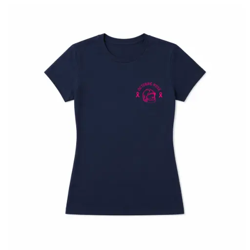 [TFOCTNŒUD] T-shirt Femme Sapeurs-Pompiers Octobre Rose nœud